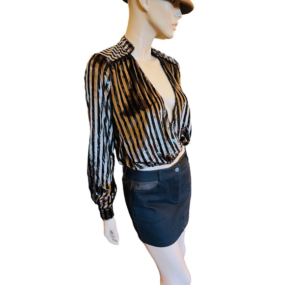 House of Harlow X Revolve Top Blouse V Wrap Neckline Sz XXS - Picture 4 of 13